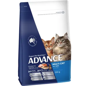 Advance Multi Cat All Ages Cat Dry Food 500g