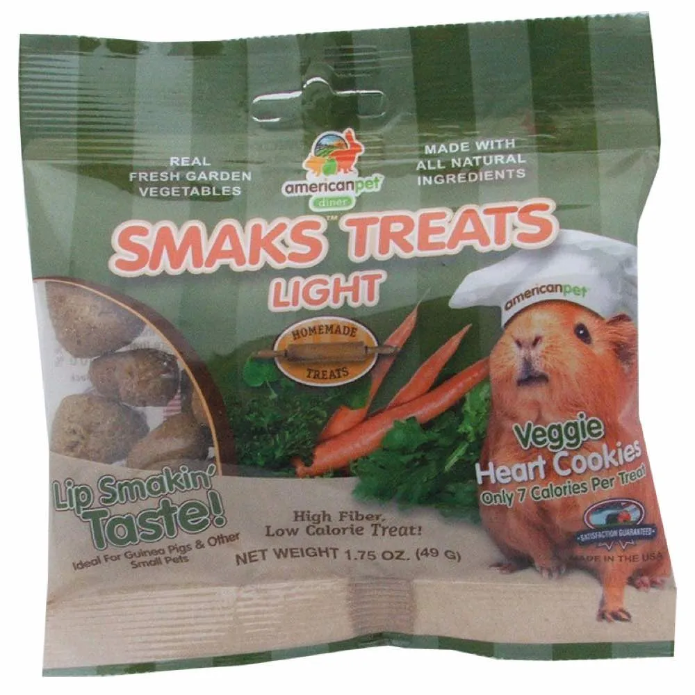 American Pet Diner Smaks Treats Light Veggie Heart Cookies For Small Animals 1.75oz