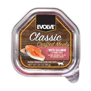 Classic Crafted Meals with Salmon Wet Cat Food | 3.5 oz - 15 pk | Evolve