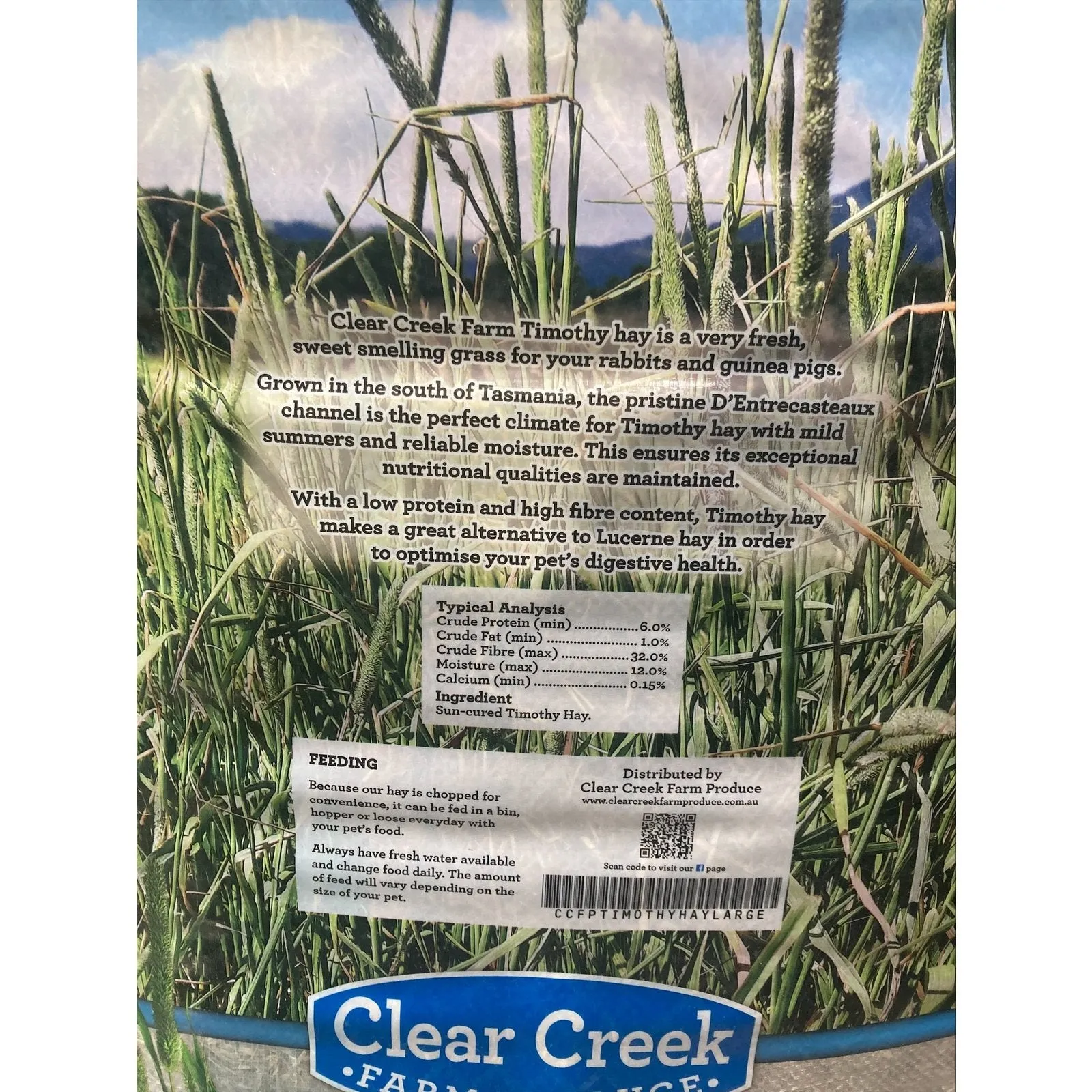 Clear Creek All Natural Timothy Hay Bag