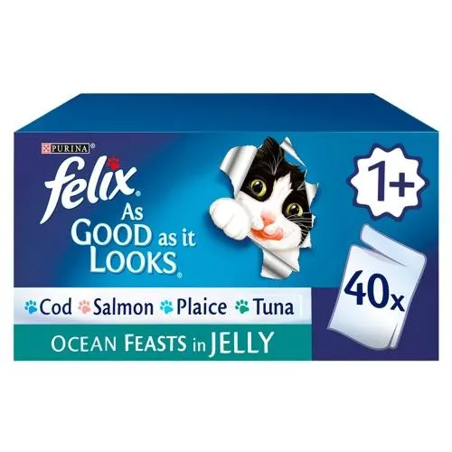 Felix As Good As It Looks Ocean Feasts Wet Cat Food Multipack 40 x 100g