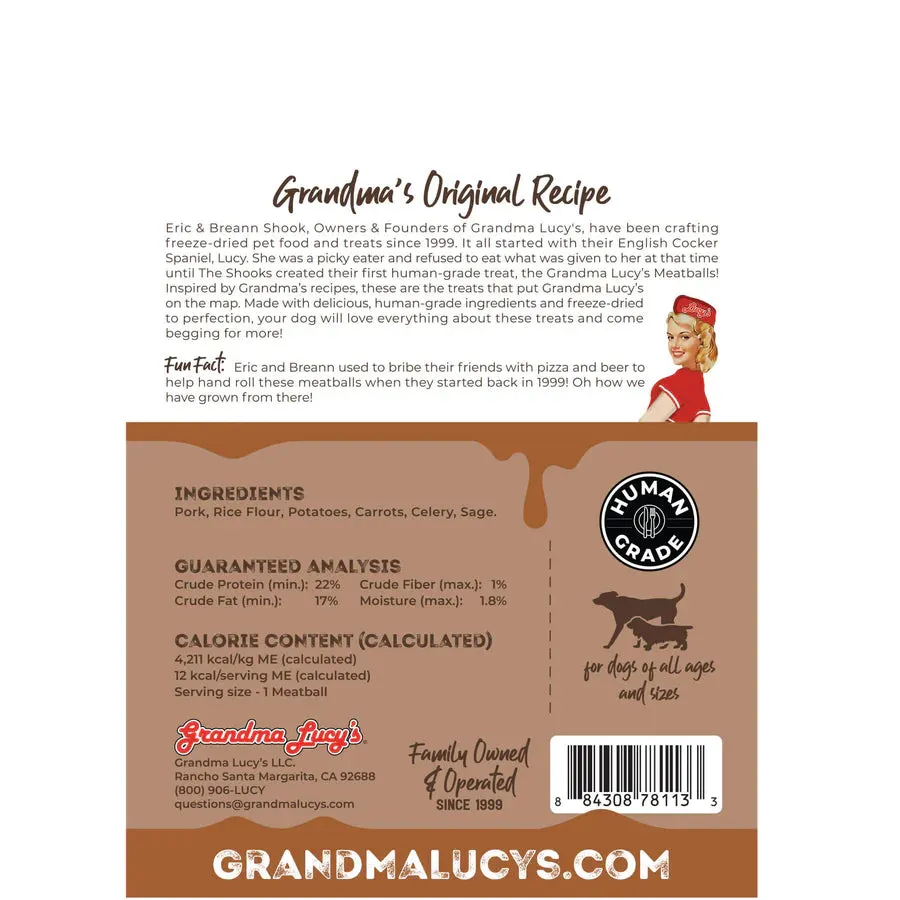 Grandma Lucy's Freeze-Dried Meatballs Pork Roast Dog Treats