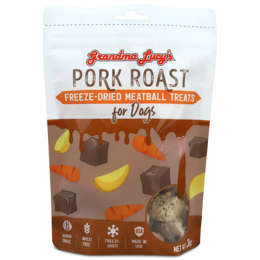 Grandma Lucy's Freeze-Dried Meatballs Pork Roast Dog Treats