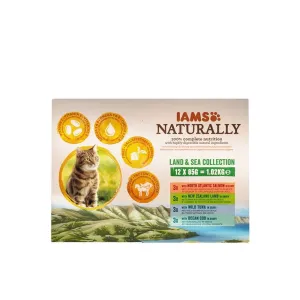 Iams Naturally Land & Sea Cat Food Collection (12x85g Pouches)