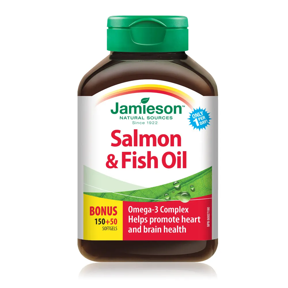 Jamieson Salmon & Fish Oils Omega-3 Complex Softgels, 1,000 mg