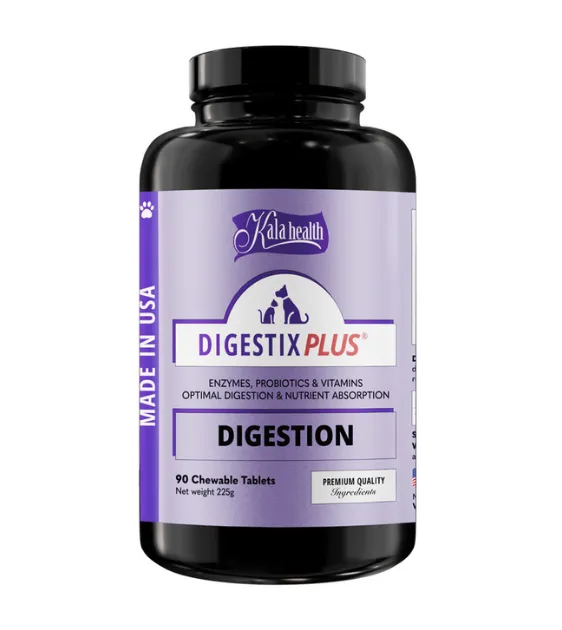 Kala Health DIGESTIX PLUS® (Digestion) Optimal DIgestion & Nutrient Absorption Supplements for Dogs and Cats