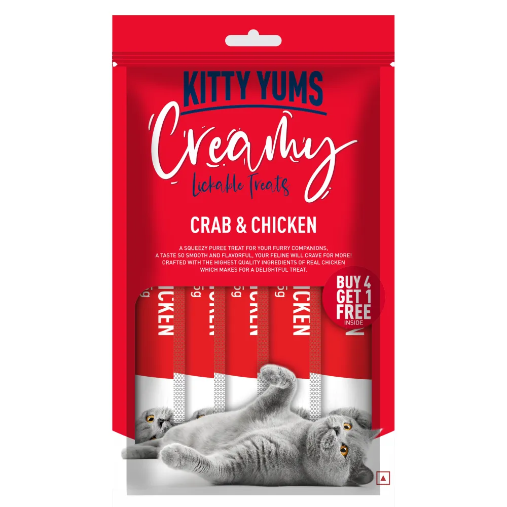 Kitty Yums Salmon & Skipjack and Crab & Chicken Creamy Cat Treats Combo