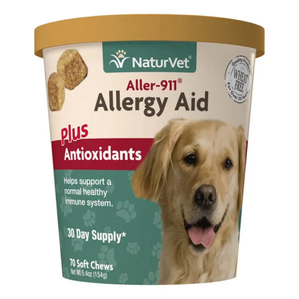 NaturVet Aller-911 Allergy Aid plus Antioxidants 70 soft chews