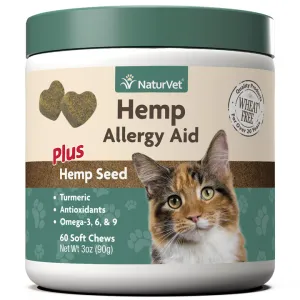 NaturVet Hemp Allergy Aid plus Hemp Seed for Cats 60 soft chews