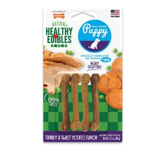 NYLABONE NATURAL HEALTHY EDIBLES PUPPY CHEW TREATS TURKEY & SWEET POTATO