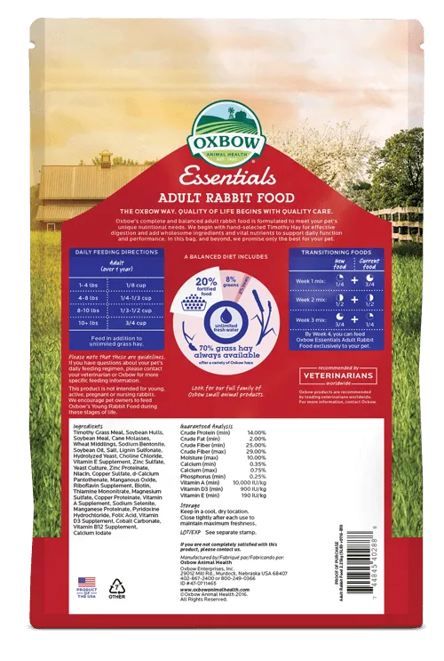 Oxbow Essentials - Adult Rabbit Food