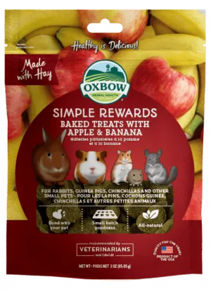 Oxbow Simple Rewards Baked Treats with Apple & Banana