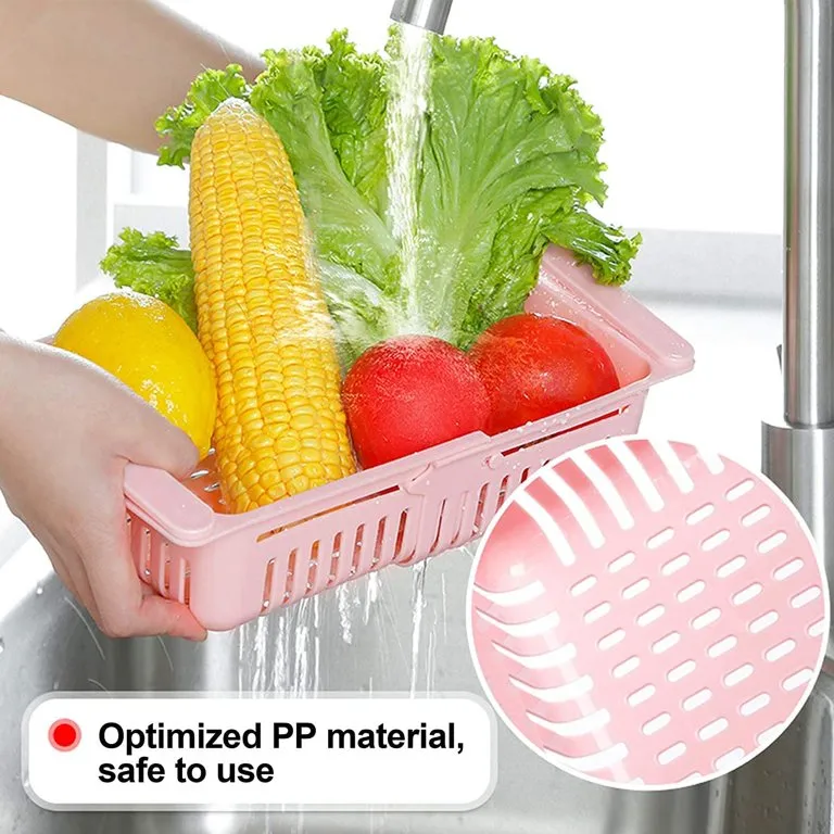 Plastic Retractable Refrigerator Shelf Basket Small