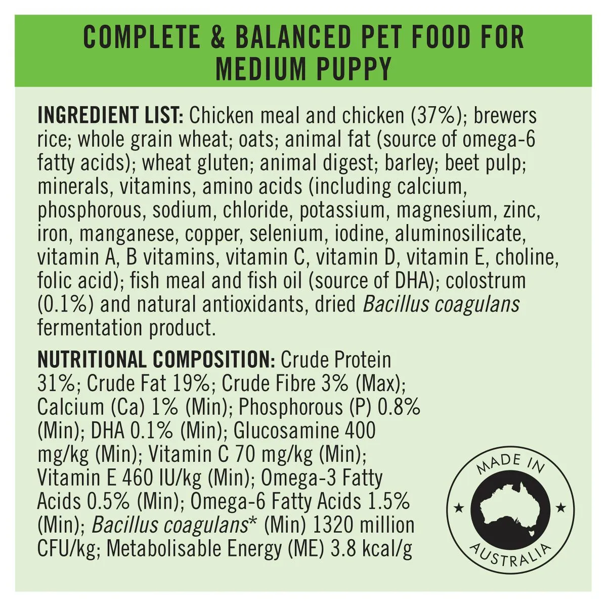 Pro Plan Medium Puppy Chicken Dry Dog Food