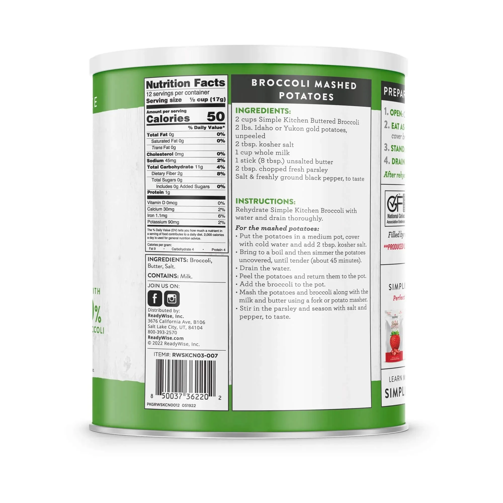 ReadyWise - Simple Kitchen Buttered Broccoli - 20 Serving Can